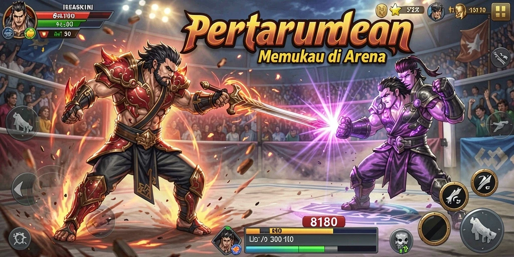 Gameplay mendebarkan 8180 dengan pertarungan yang intens.