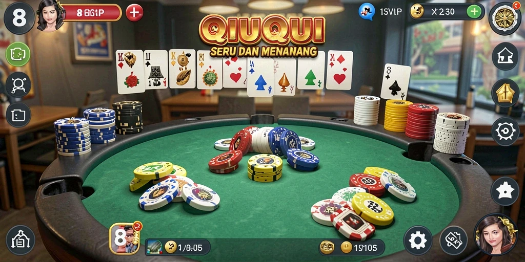 Tampilan gameplay QiuQiu yang menarik dan penuh strategi.