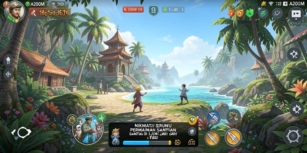 Screenshot menunjukkan gameplay ceria dan menarik dari A200M.