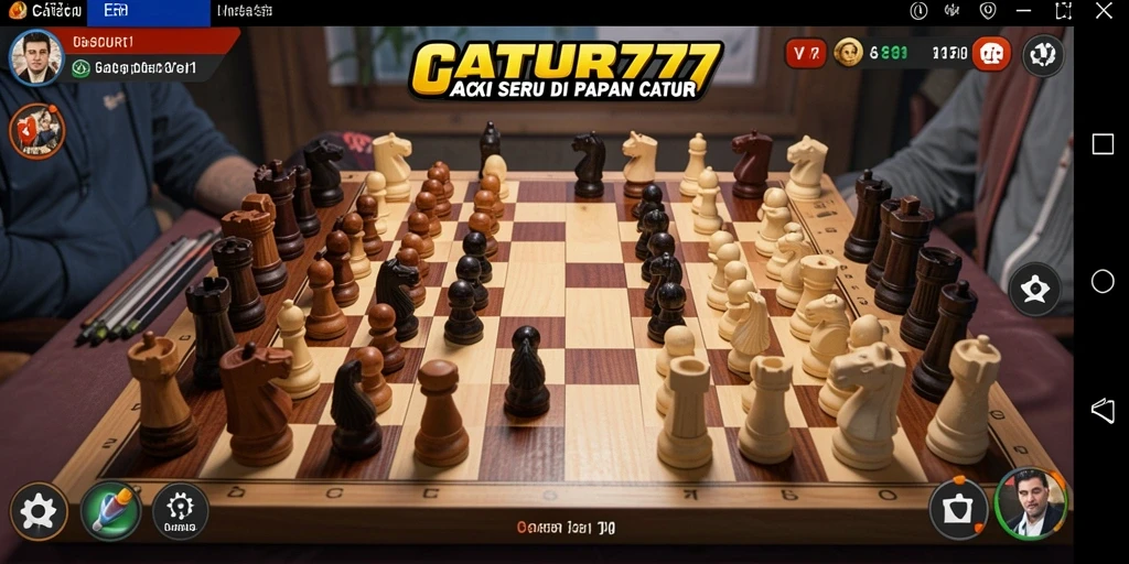 Tampilan aksi seru di papan catur CATUR777