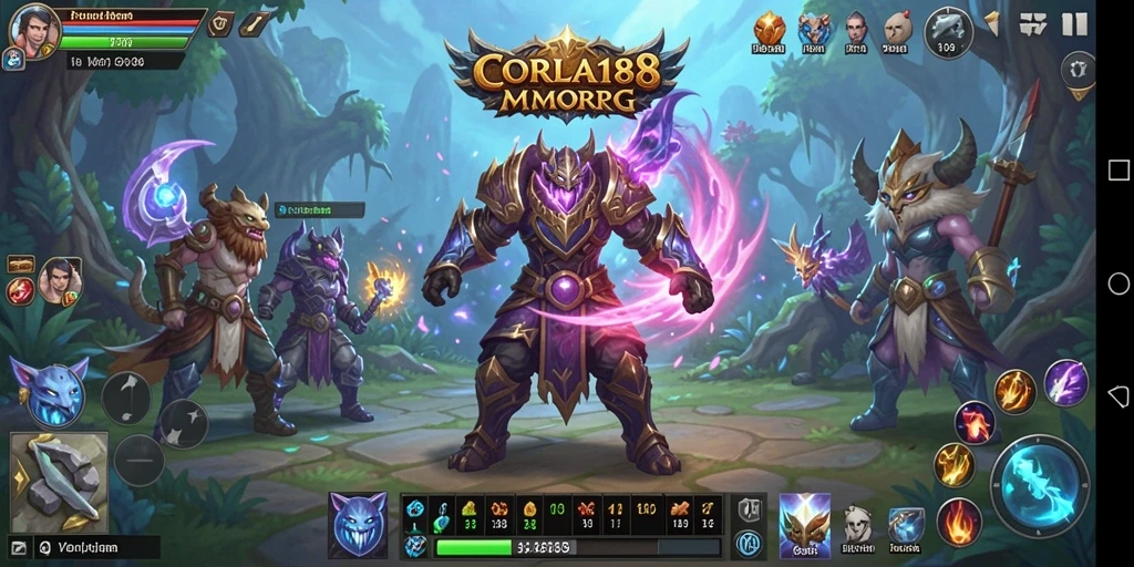 Screenshot gameplay CORLA188 yang menunjukkan pertarungan seru di dunia MMORPG.