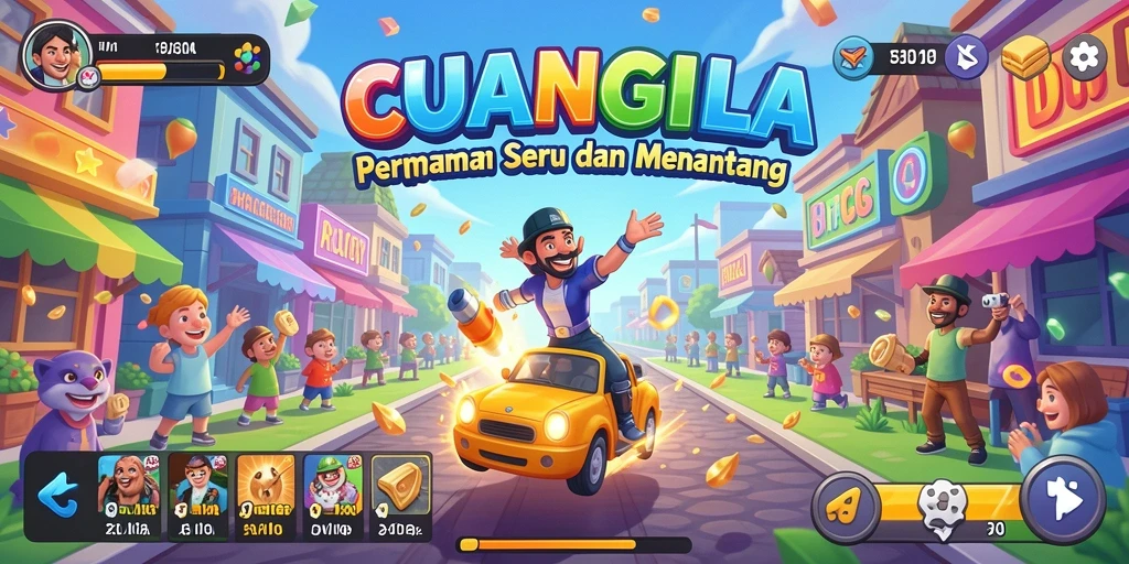 Tangkapan layar gameplay seru dalam CUANGILA, menampilkan tantangan arcade.