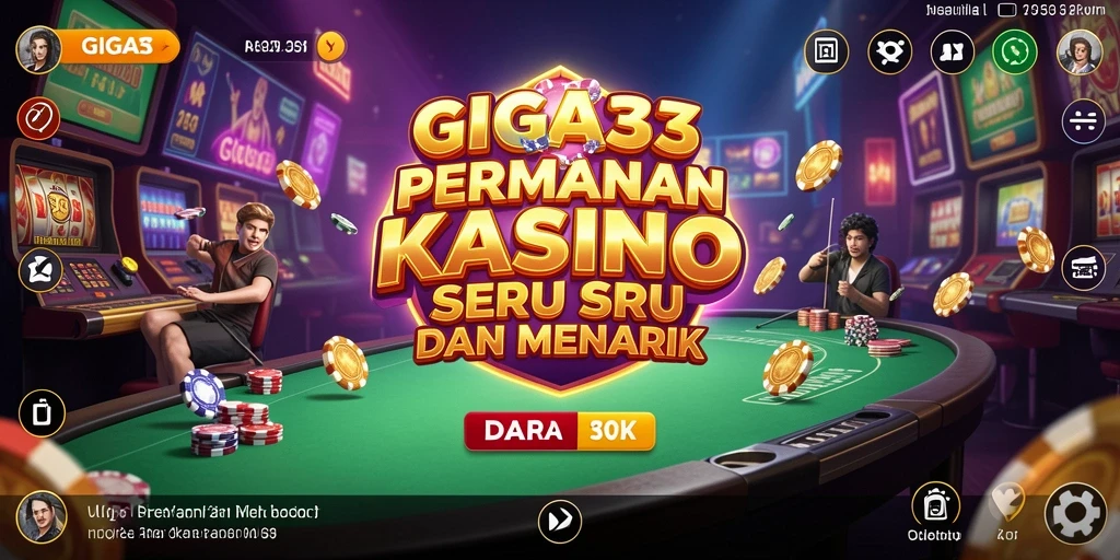 Screenshot GIGA33 menampilkan gameplay kasino yang mendebarkan dan interaktif.