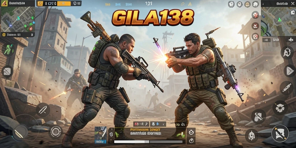 Screenshot utama GILA138 menampilkan pertarungan Battle Royale yang mendebarkan.