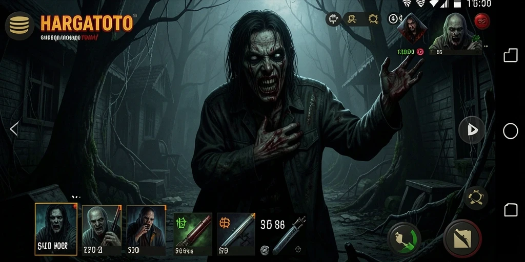 Screenshot HARGATOTO menampilkan adegan horor yang intens dan menakutkan.
