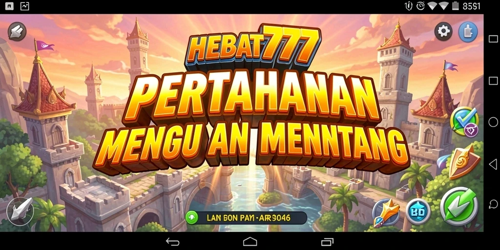 Gameplay <strong>HEBAT777</strong> menampilkan strategi pertahanan menara yang menarik.