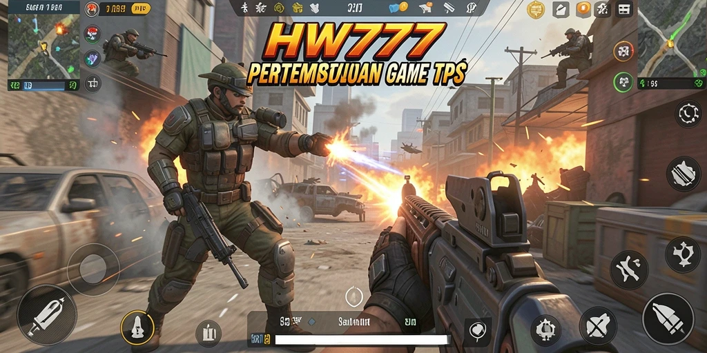 Screenshot yang menunjukkan aksi menegangkan dalam gameplay TPS.