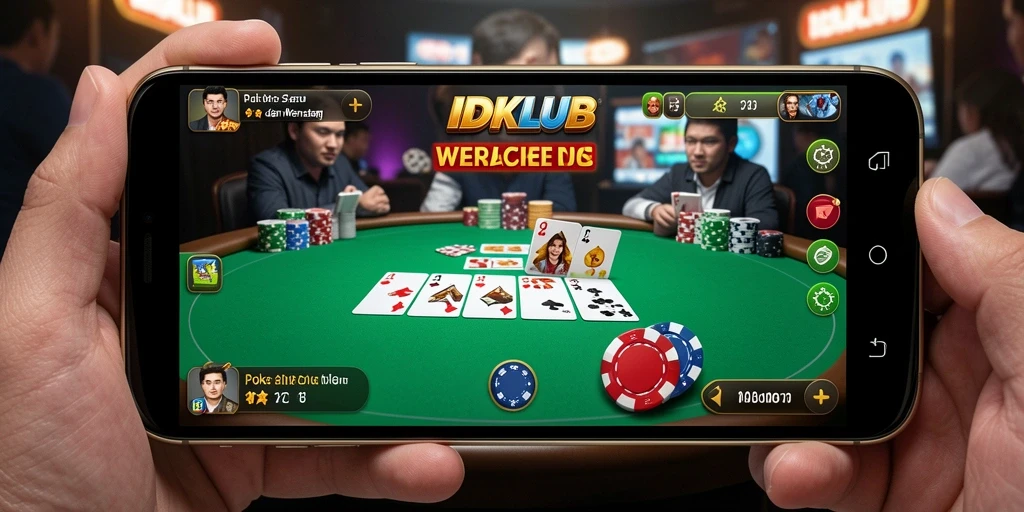 Tampilan live gameplay poker yang seru dan mendebarkan.