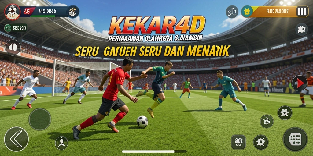 Screenshot utama KEKAR4D menampilkan aksi intens dalam permainan olahraga.