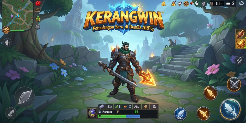 Tampilan gameplay KERANGWIN yang mendebarkan dalam aksi petualangan ARPG.