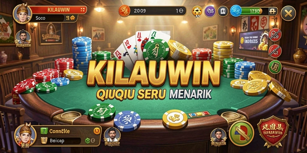 Tangkapan layar KILAUWIN menampilkan aksi seru dalam permainan QiuQiu.