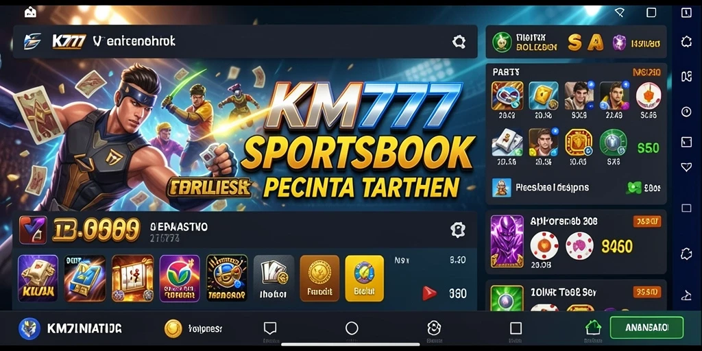 Tampilan gameplay KM777 yang dinamis dan interaktif dalam taruhan olahraga.