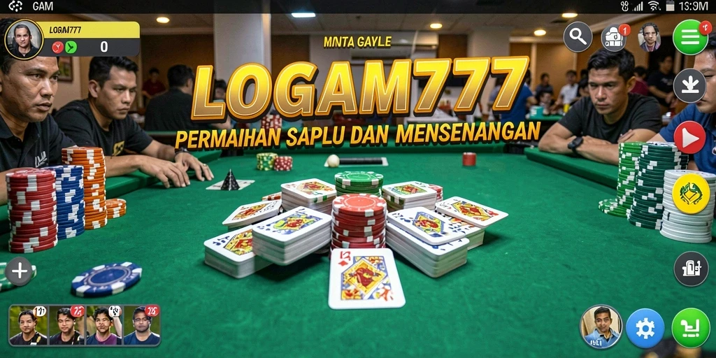 Screenshot LOGAM777 menampilkan keseruan gameplay Gaple yang menarik.
