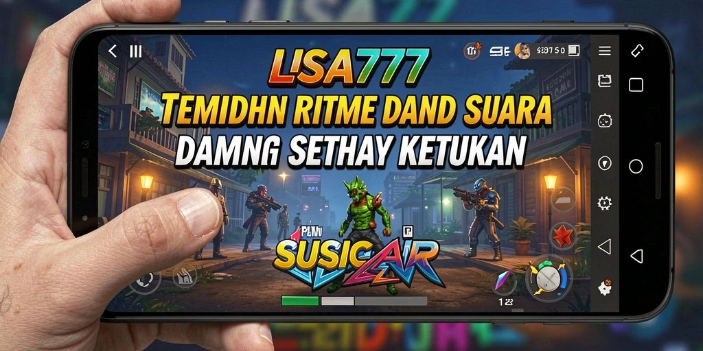 Screenshot LUSA777 menampilkan gameplay yang penuh energi dan interaksi musik.
