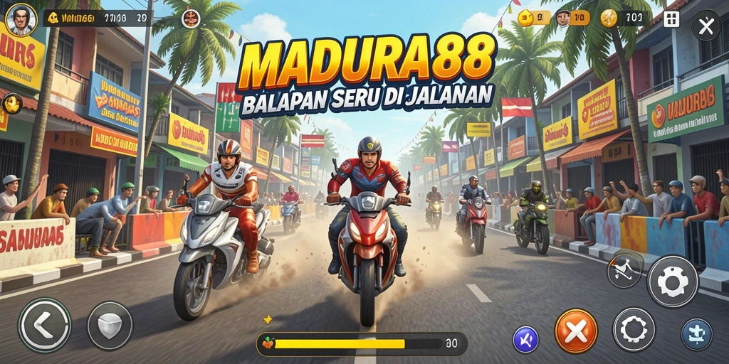 Tampilkan gameplay seru dari balapan di MADURA88.