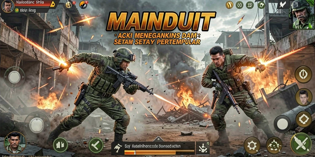 Tangkapan layar MAINDUIT menampilkan pertempuran seru dan grafis menakjubkan.