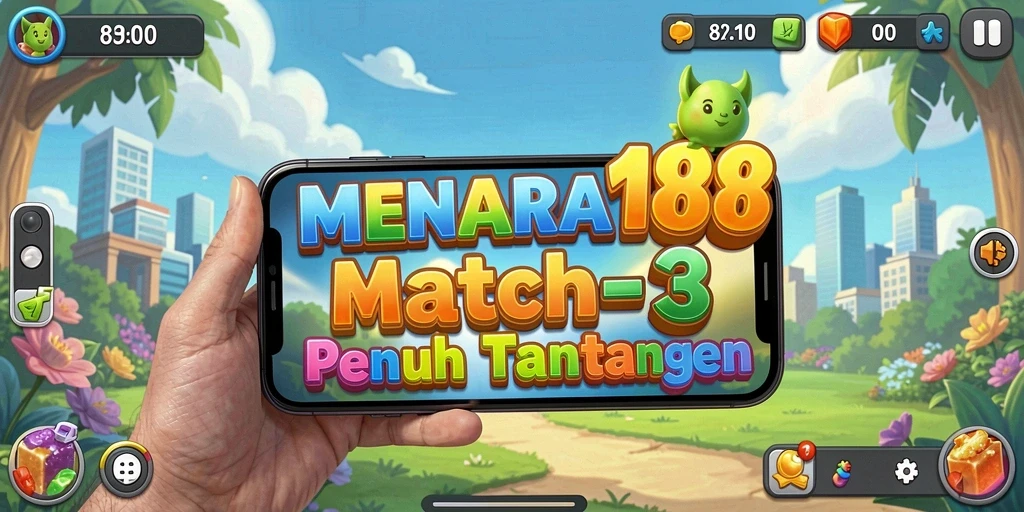 Screenshot MENARA188 menampilkan gameplay Match-3 yang menyenangkan.