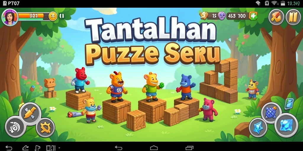 Screenshot gameplay PT707 menampilkan tantangan puzzle yang menarik.