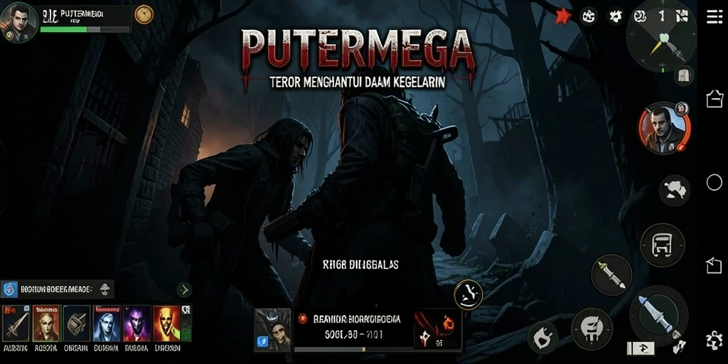 Screenshot menampilkan tindakan karakter dalam suasana menyeramkan.