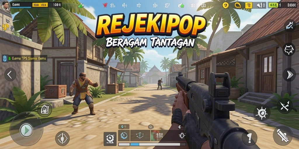 Screenshot permainan REJEKIPOP menampilkan aksi menegangkan dalam TPS.