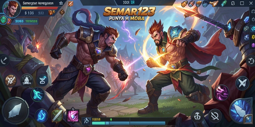 Tampilan aksi seru karakter dalam SEMAR123 di arena pertempuran.
