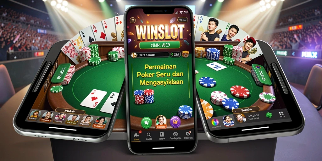 Tampilan menarik dari gameplay poker WINSLOT di perangkat mobile.